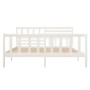 Estructura de cama madera maciza blanca 120x200 cm