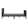 Estructura de cama de madera maciza negra 200x200 cm