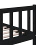 Estructura de cama de madera maciza negra 200x200 cm