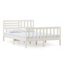Estructura de cama de madera maciza blanca 140x200 cm