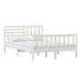 Estructura de cama de madera maciza blanca 140x200 cm