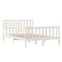 Estructura de cama de madera maciza blanca 140x200 cm