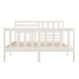 Estructura de cama de madera maciza blanca 140x200 cm
