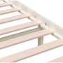 Estructura de cama de madera maciza blanca 140x200 cm