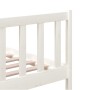 Estructura de cama de madera maciza blanca 140x200 cm
