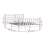 Estructura de cama de madera maciza blanca 140x200 cm