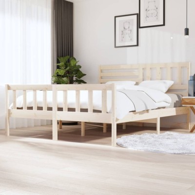 Estructura de cama de madera maciza super king 180x200 cm