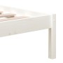 Estructura cama doble pequeña madera maciza blanco 120x190 cm