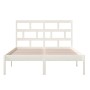 Estructura de cama de madera maciza de pino blanco 140x200 cm