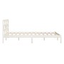 Estructura de cama de madera maciza de pino blanco 140x200 cm