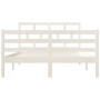 Estructura de cama doble de madera maciza blanco 135x190 cm