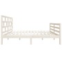 Estructura de cama doble de madera maciza blanco 135x190 cm