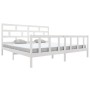 Estructura de cama madera maciza de pino blanco 200x200 cm