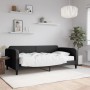 Sofá cama con colchón tela negro 100x200 cm