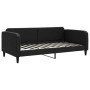 Sofá cama con colchón tela negro 100x200 cm