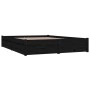 Estructura de cama con cajones negro 140x190 cm