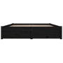 Estructura de cama con cajones negro 140x190 cm