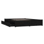 Estructura de cama con cajones negro 140x190 cm
