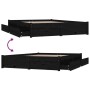 Estructura de cama con cajones negro 140x190 cm