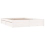 Estructura de cama con cajones blanco 160x200 cm