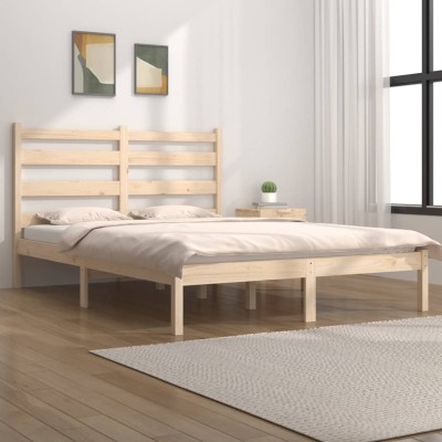 Estructura de cama madera maciza de pino 140x200 cm