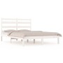 Estructura de cama madera maciza de pino blanco 200x200 cm