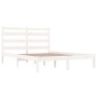 Estructura de cama madera maciza de pino blanco 200x200 cm