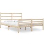 Estructura de cama doble pequeña sin colchón madera maciza