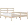 Estructura de cama doble pequeña sin colchón madera maciza