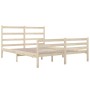 Estructura de cama doble pequeña sin colchón madera maciza