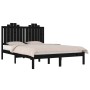 Estructura de cama de madera maciza de pino negra 200x200 cm