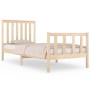 Estructura de cama individual pequeña sin colchón madera maciza