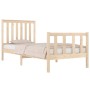 Estructura de cama individual pequeña sin colchón madera maciza