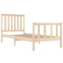 Estructura de cama individual pequeña sin colchón madera maciza