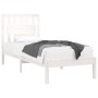 Estructura de cama madera maciza de pino blanca 100x200 cm