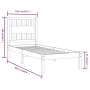 Estructura de cama madera maciza de pino blanca 100x200 cm
