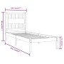 Estructura de cama madera maciza pino marrón miel 100x200 cm