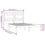 Estructura de cama doble sin colchón madera maciza blanco