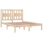 Estructura de cama de madera maciza de pino 200x200 cm