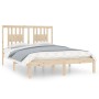 Estructura de cama doble pequeña sin colchón madera maciza