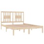 Estructura de cama doble pequeña sin colchón madera maciza