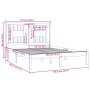 Estructura de cama doble pequeña sin colchón madera maciza