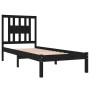 Estructura de cama individual pequeña sin colchón madera negro