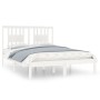 Estructura de cama de madera maciza de pino blanco 140x190 cm