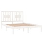 Estructura de cama de madera maciza de pino blanco 140x190 cm