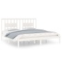 Estructura de cama madera maciza de pino blanco 200x200 cm