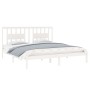 Estructura de cama madera maciza de pino blanco 200x200 cm