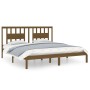 Estructura de cama madera maciza de pino marrón miel 200x200 cm