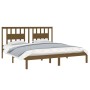 Estructura de cama madera maciza de pino marrón miel 200x200 cm