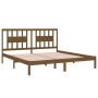 Estructura de cama madera maciza de pino marrón miel 200x200 cm